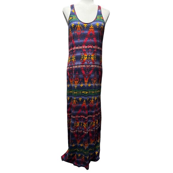 Denim & Supply Ralph Lauren Aztec Maxi Tank Dress Size M Boho Southwestern - Picture 2 of 6